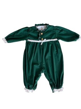 Busy Bee Smocks Green White One Piece Old Fashioned Eyelet